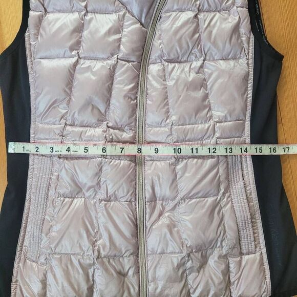 Calvin Klein performance pastel pink down sleeveless vest asymmetric details - Picture 8 of 12